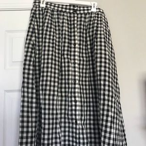 Who What Wear Gingham Midi Skirt